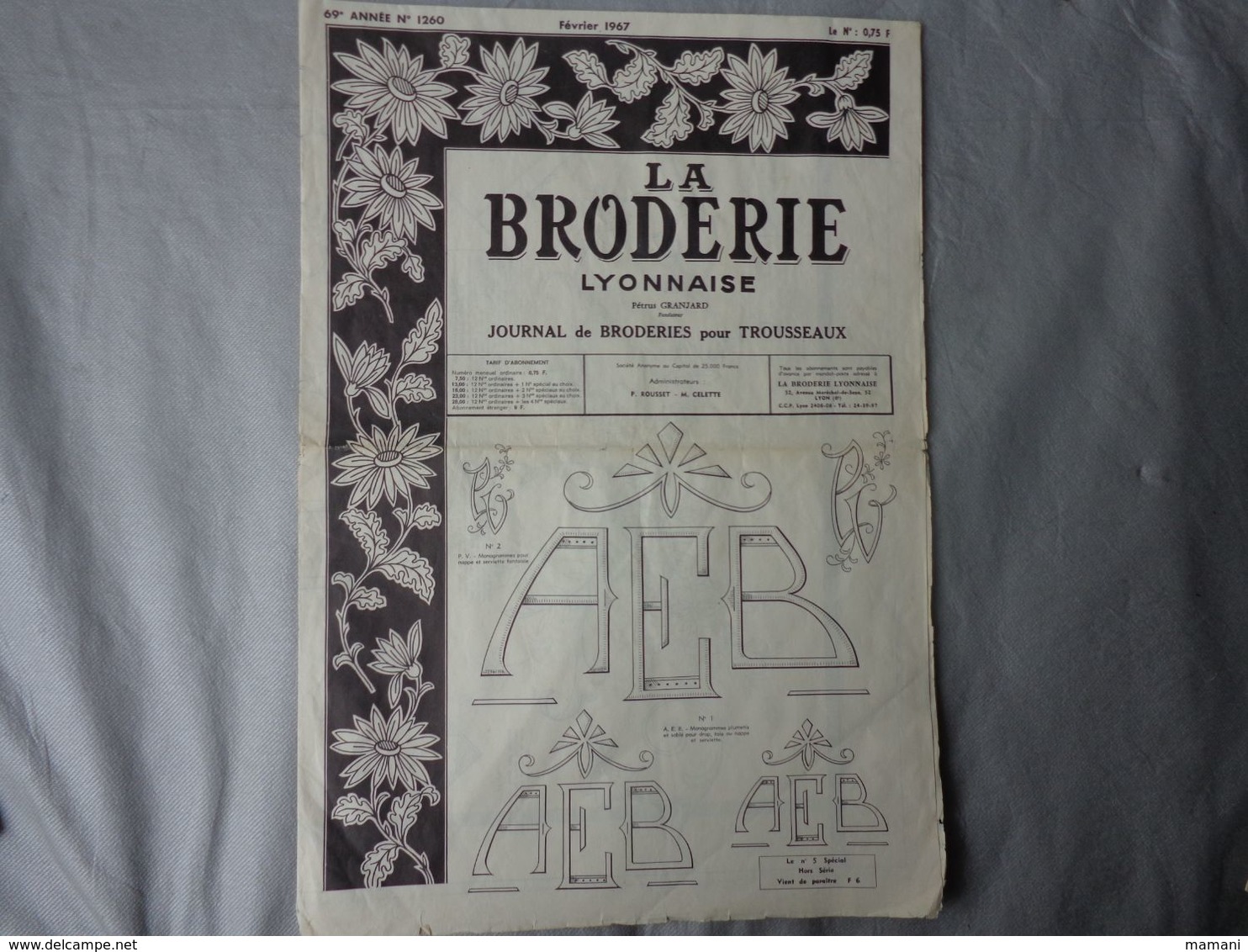 gros lot de 34 -la broderie lyonnaise-le journal des brodeuses-toute la broderie -initiales votre mode