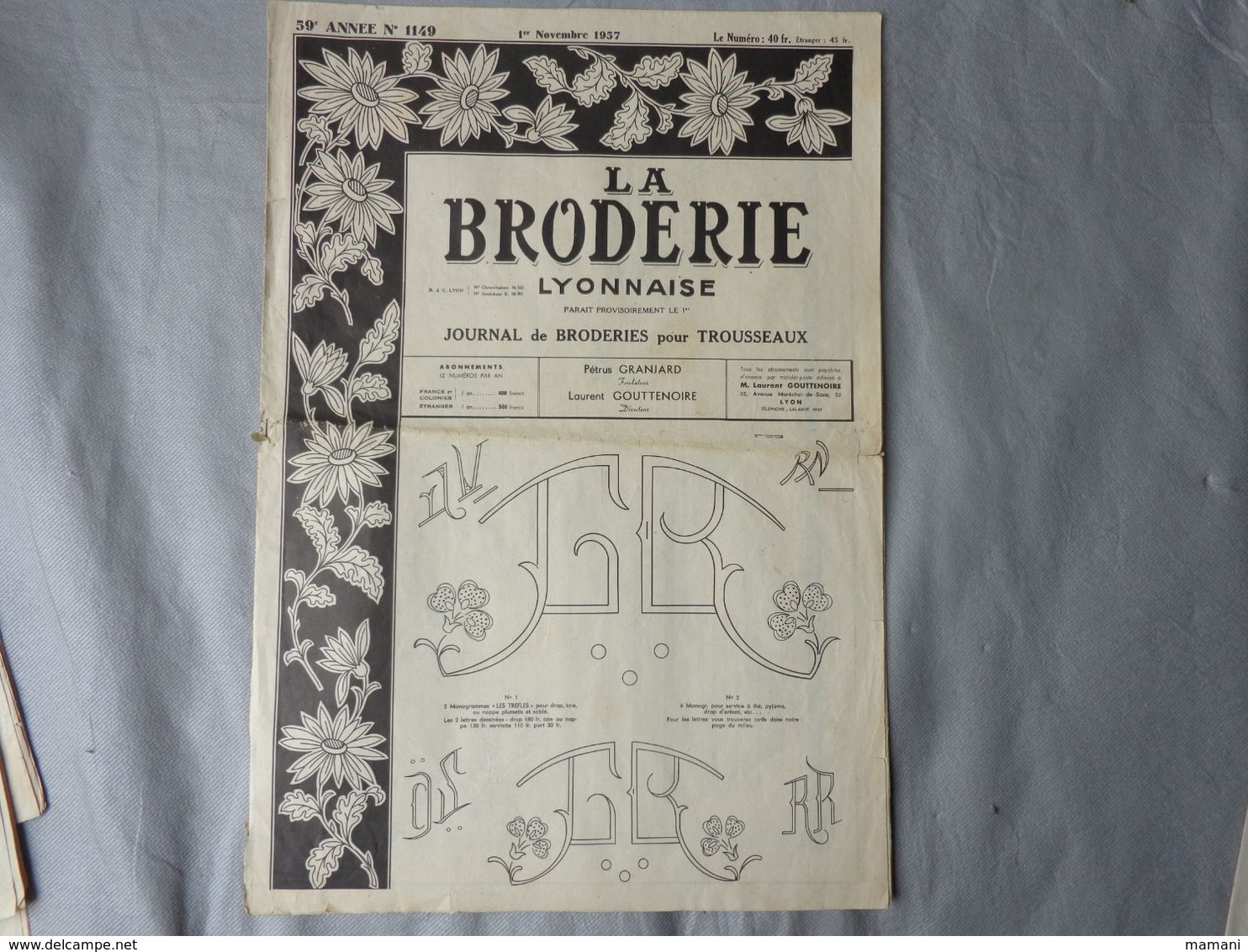 gros lot de 34 -la broderie lyonnaise-le journal des brodeuses-toute la broderie -initiales votre mode