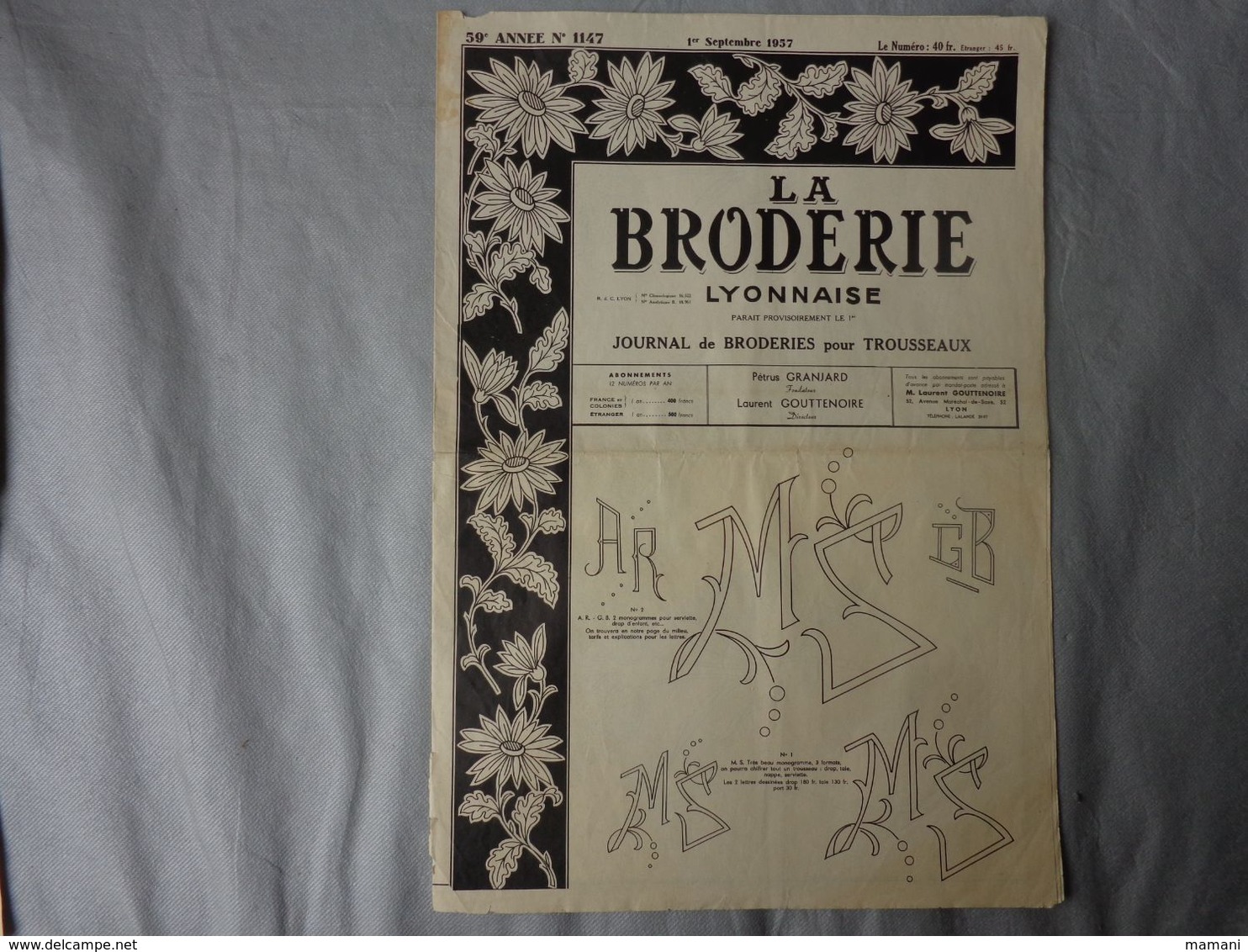 gros lot de 34 -la broderie lyonnaise-le journal des brodeuses-toute la broderie -initiales votre mode