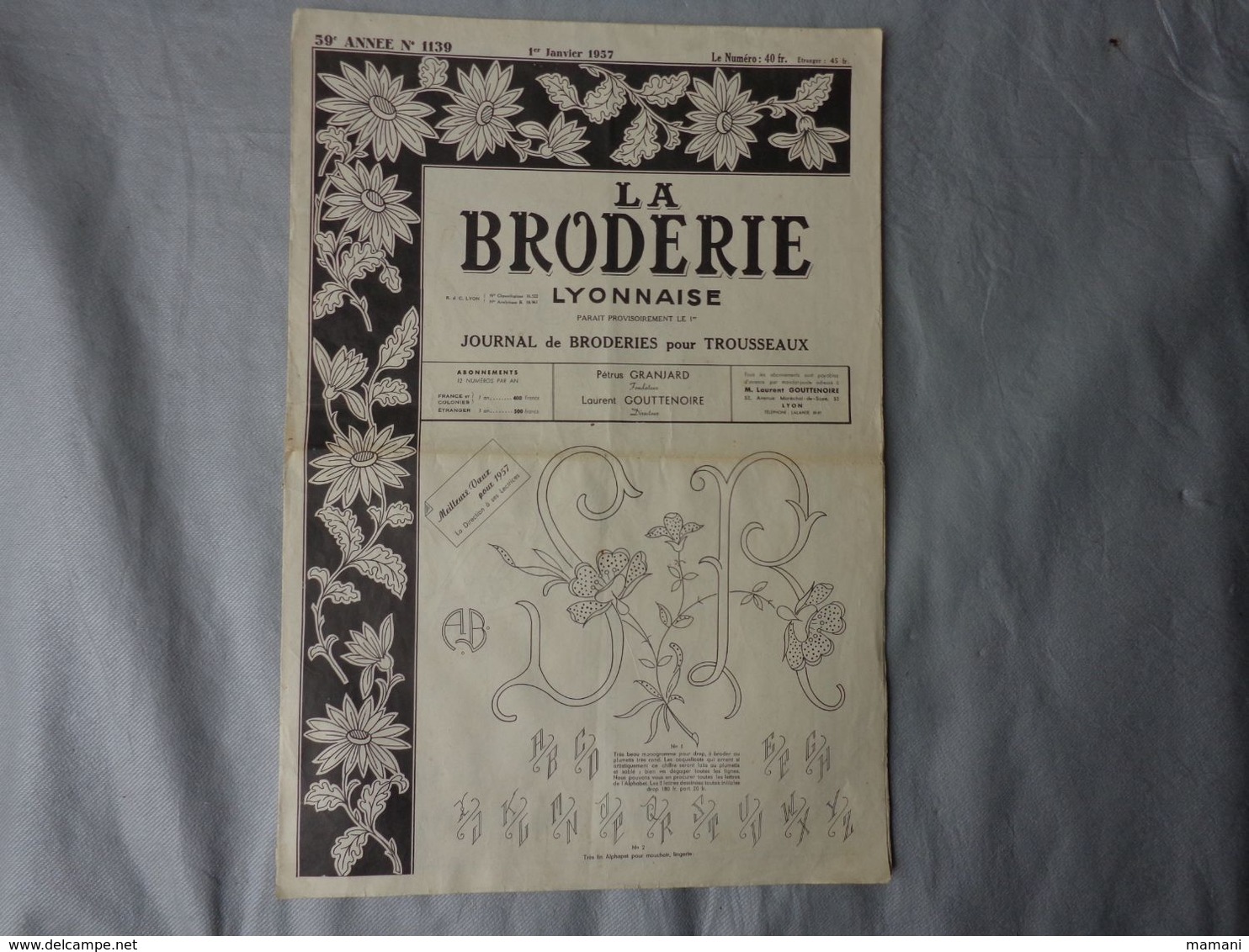 gros lot de 34 -la broderie lyonnaise-le journal des brodeuses-toute la broderie -initiales votre mode