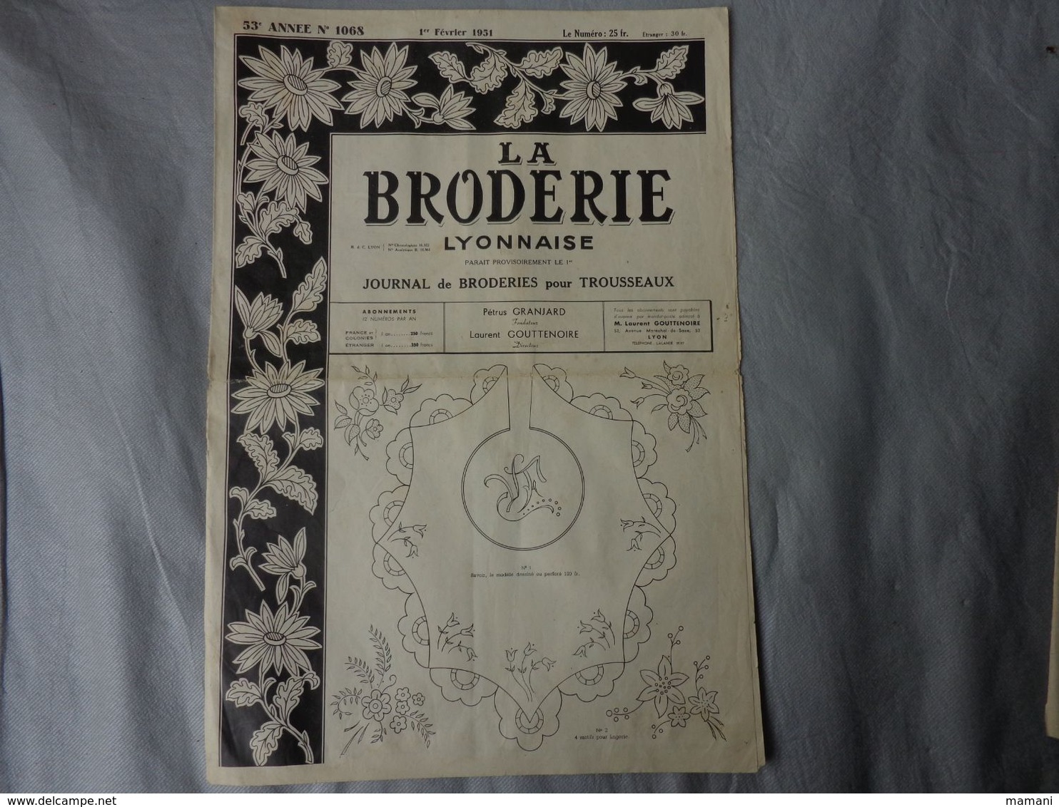 gros lot de 34 -la broderie lyonnaise-le journal des brodeuses-toute la broderie -initiales votre mode