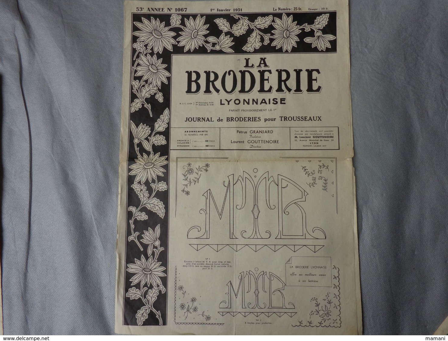 gros lot de 34 -la broderie lyonnaise-le journal des brodeuses-toute la broderie -initiales votre mode