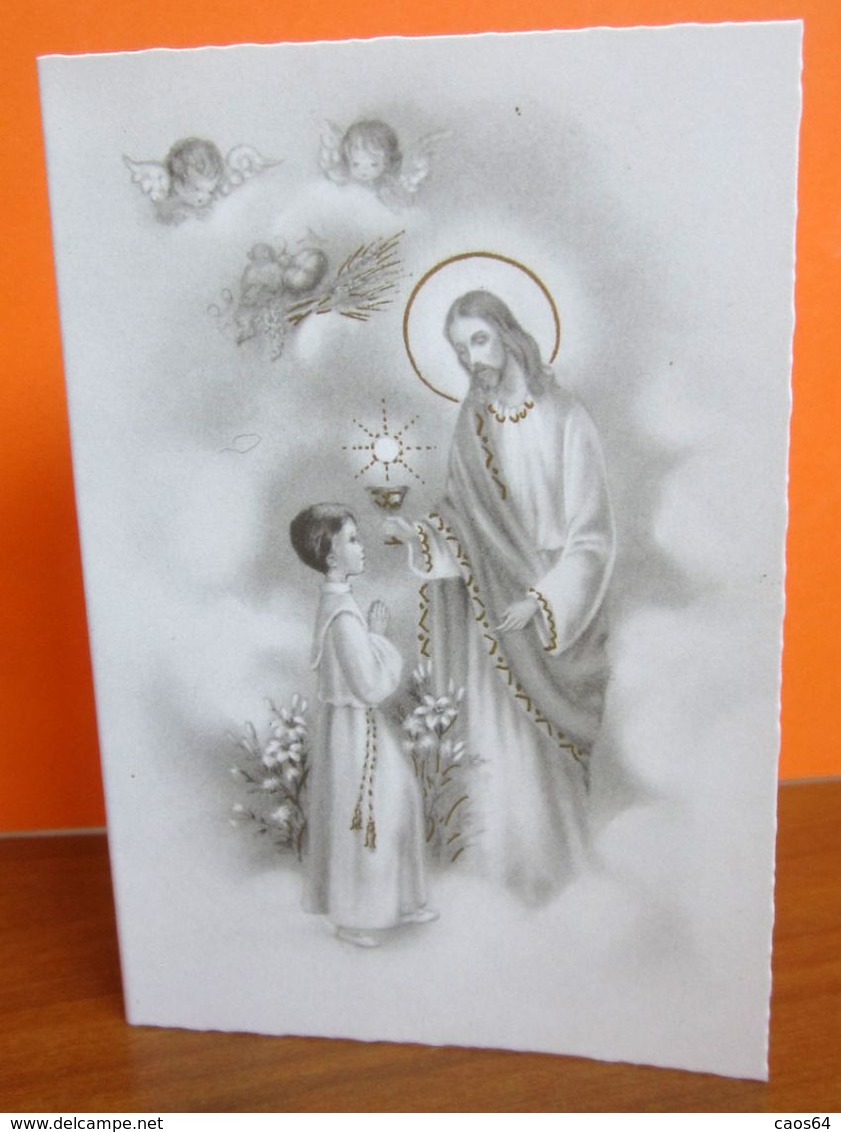 Gesù Con Angeli Bambino COMUNIONE BIGLIETTO PARTECIPAZIONE Vintage - Kortos T.B. 4 - Religión & Esoterismo