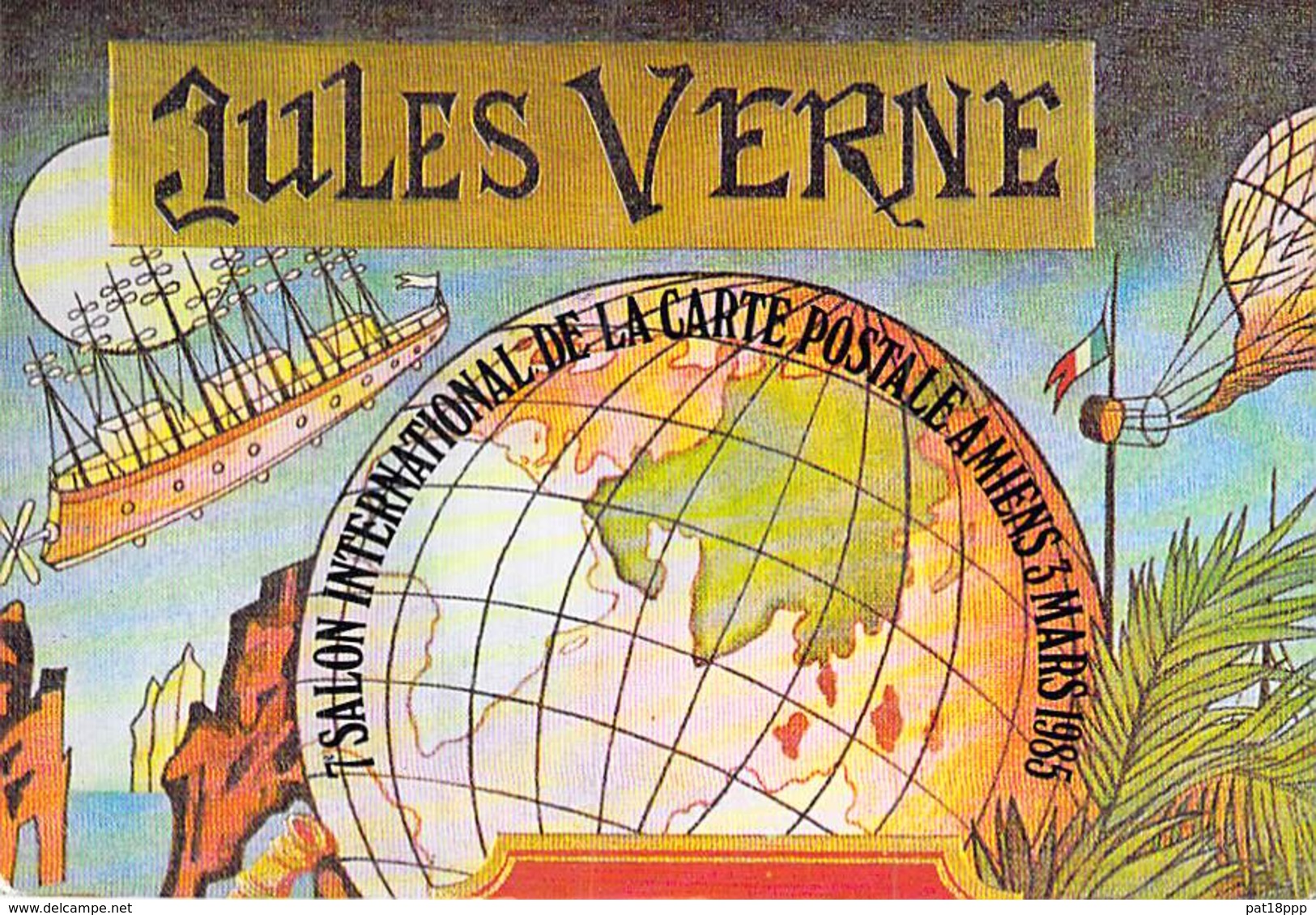 SALON COLLECTION - CARTE POSTALE - 80 - AMIENS (03/03/1985) 80 ème Anniversaire De La Mort De Jules VERNES - CPSM GF - Bourses & Salons De Collections