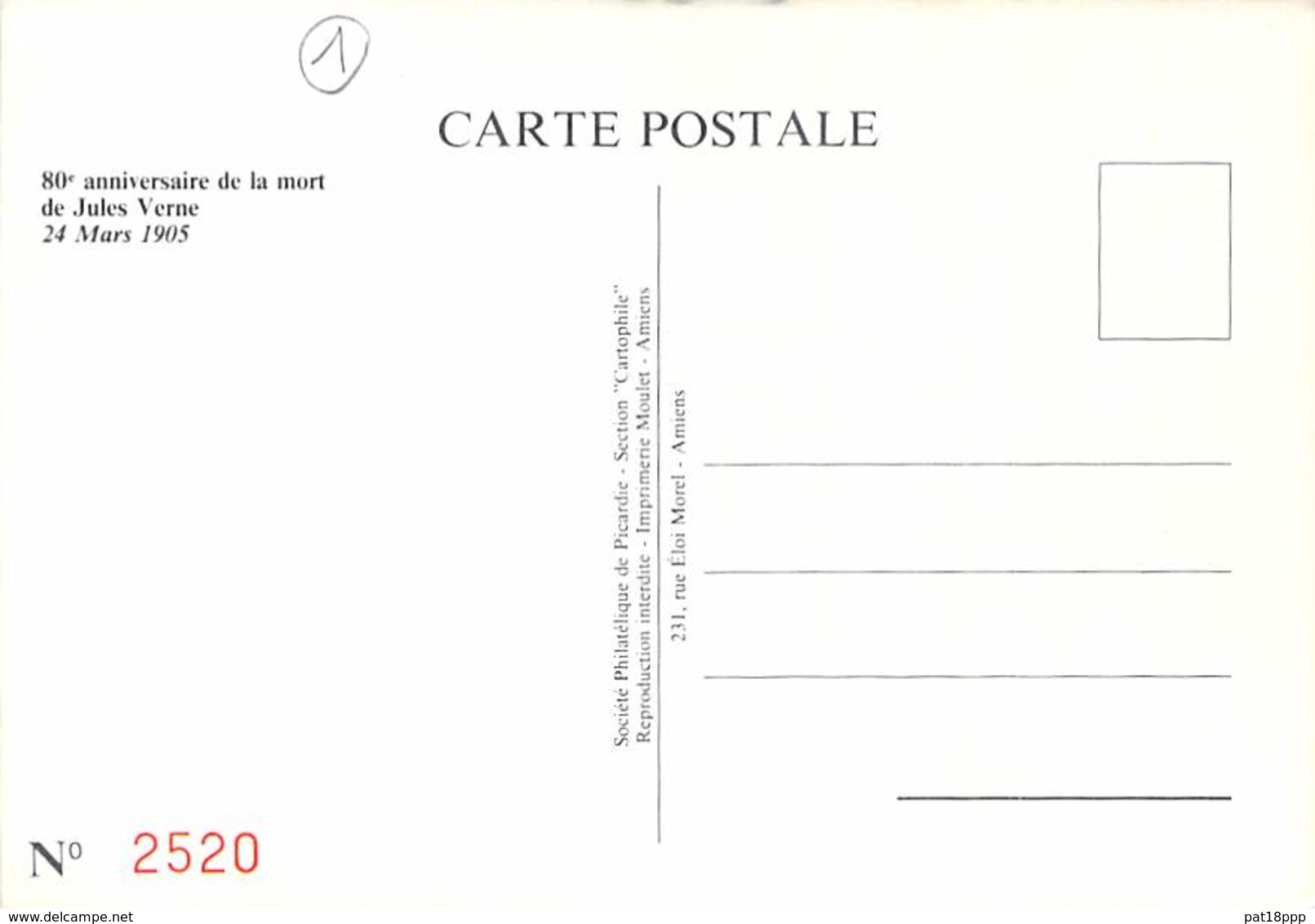 SALON COLLECTION - CARTE POSTALE - 80 - AMIENS (03/03/1985) 80 ème Anniversaire De La Mort De Jules VERNES - CPSM GF - Bourses & Salons De Collections