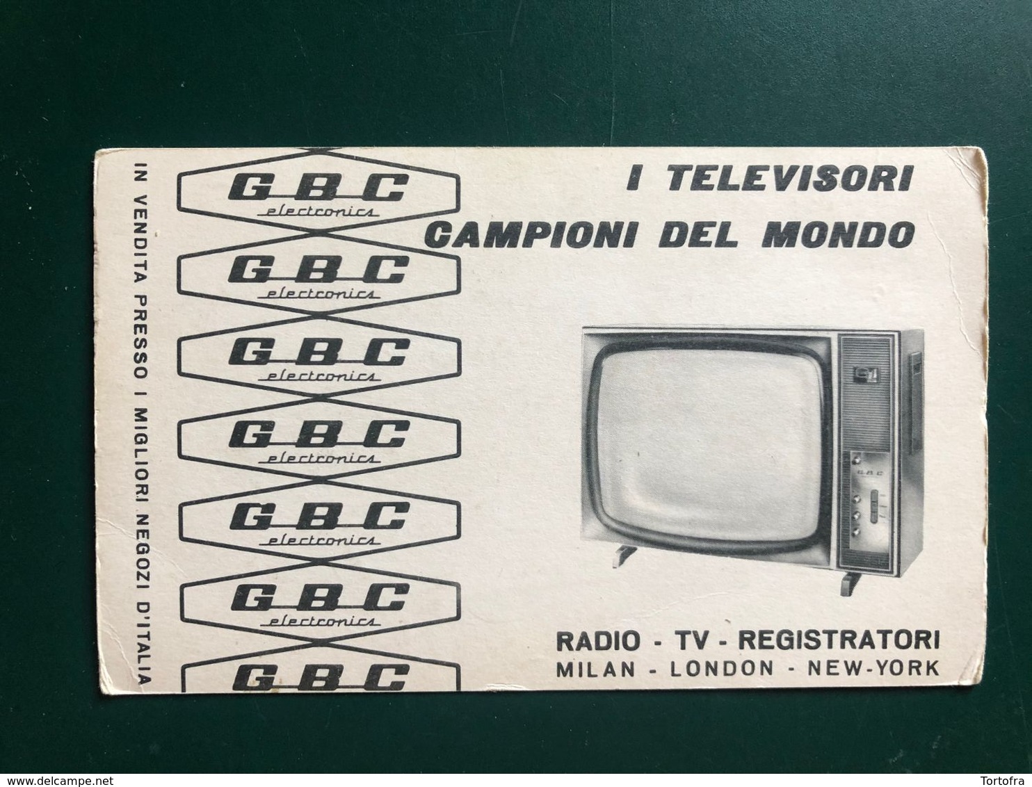 CARTONCINO PUBBLICITARIO SALVATORE BURRUNI DELLA COLONIA G.B.C. ELETTRONICA  RADIO TELEVISORI REGISTRATORI - Other & Unclassified