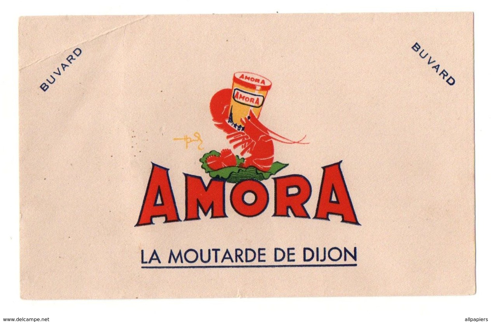 Buvard Amora La Moutarde De Dijon - Format : 20x12.5 Cm - Mostaza