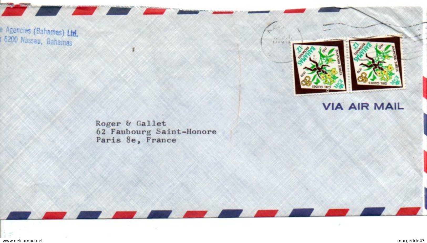 BAHAMAS AFFRANCHISSEMENT COMPOSE SUR LETTRE POUR LA FRANCE - Bahamas (1973-...)