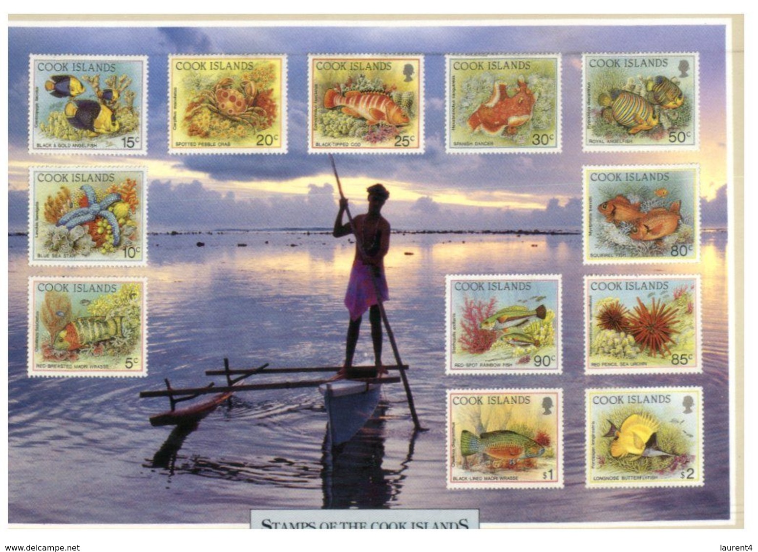 (A 37) Cook Island (with Stamps) Canoe - Cook-Inseln