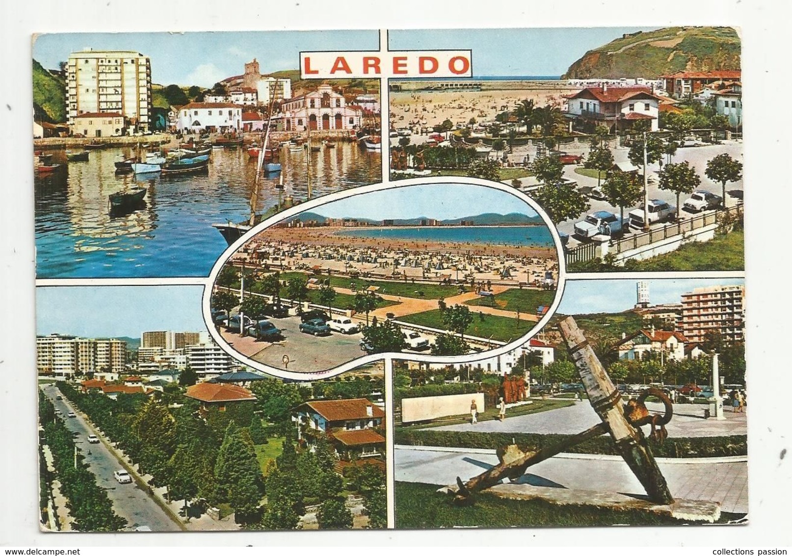 Cp, ESPAGNE , LAREDO , Vistas Parciales , Voyagée 1972 , Multi Vues - Cantabria (Santander)