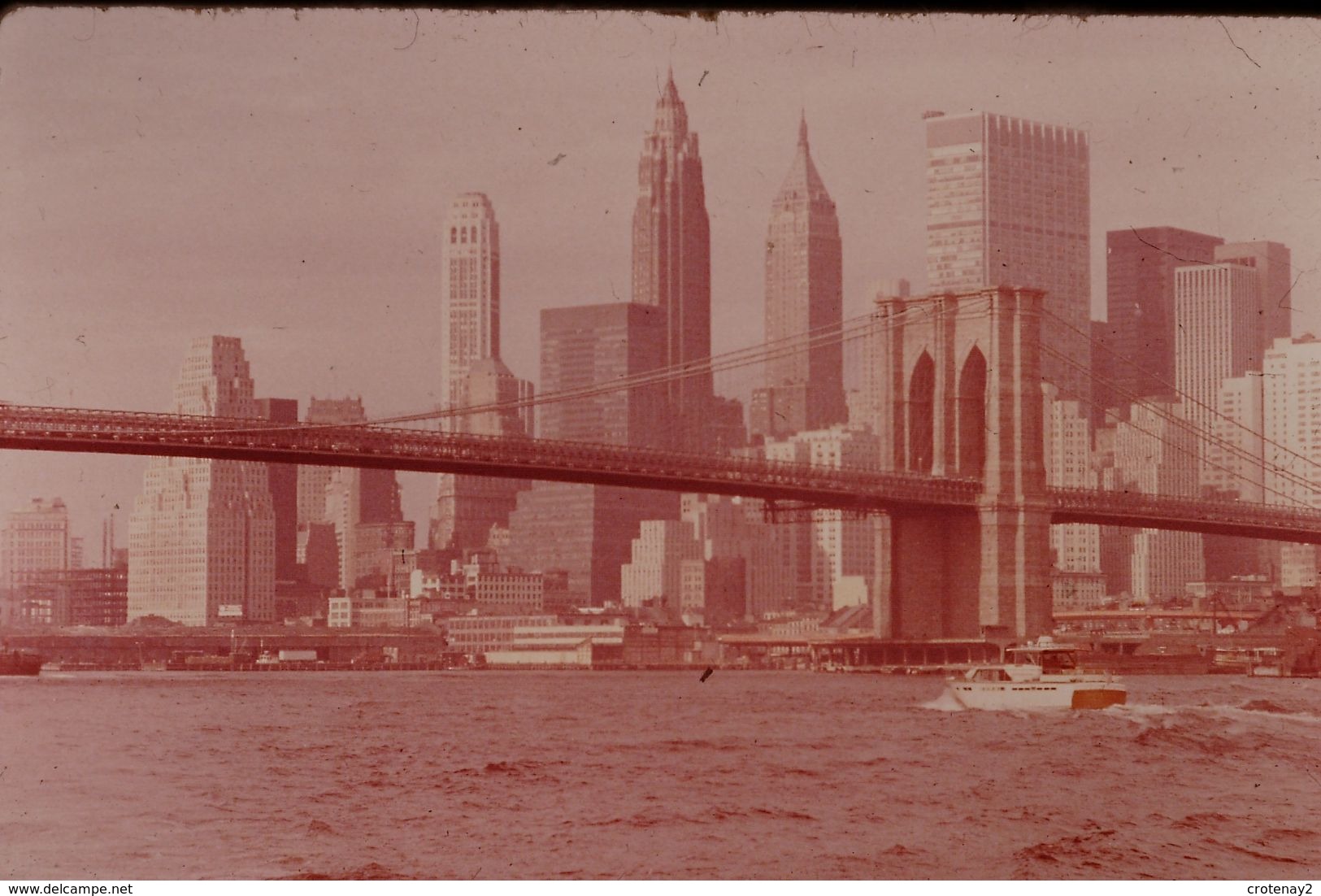 Photo Diapo Diapositive Slide ETATS UNIS N°1 New York Pointe De Manhattan VOIR ZOOM - Dias