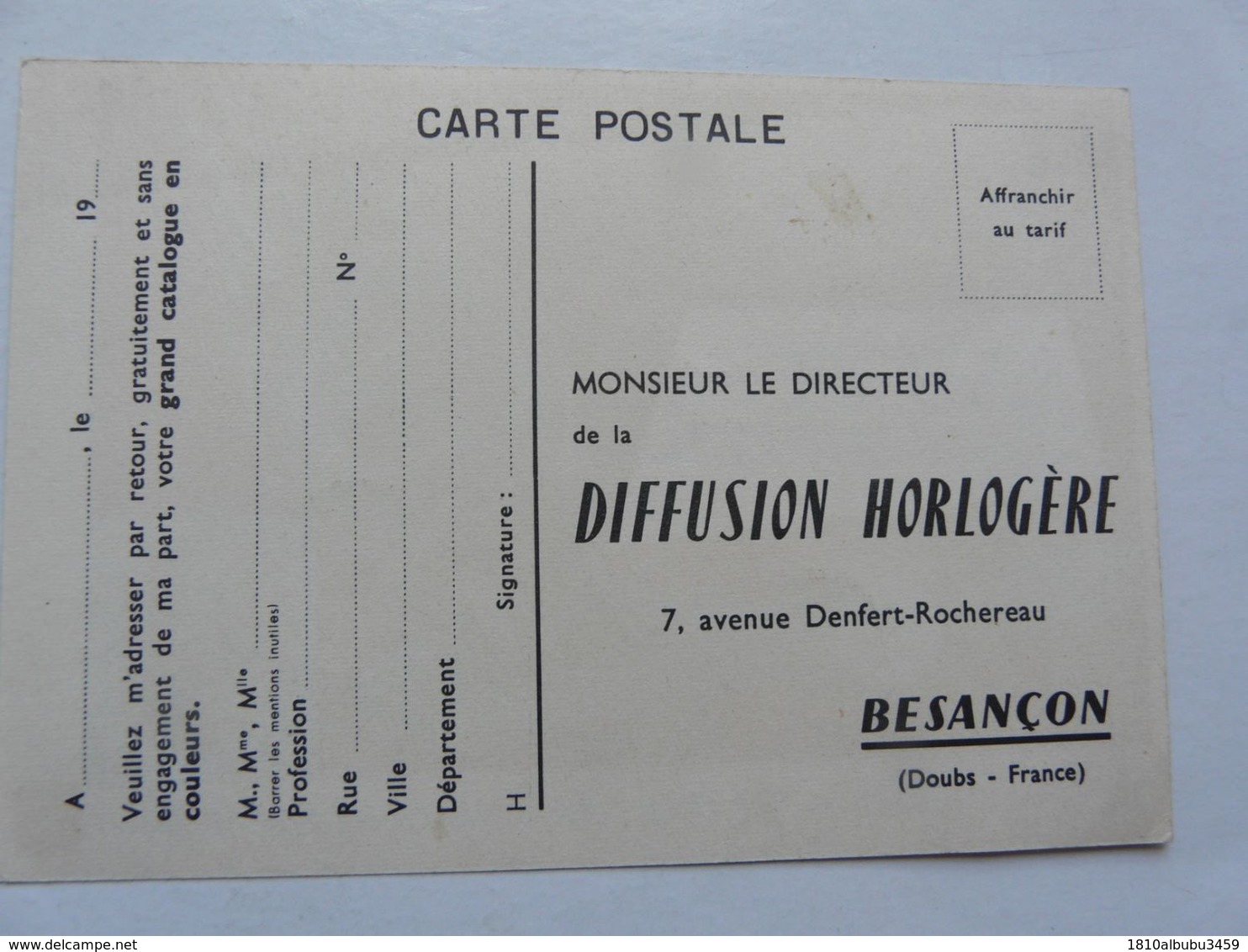 VIEUX PAPIERS - PUBLICITE : DIFOR BESANCON - Advertising