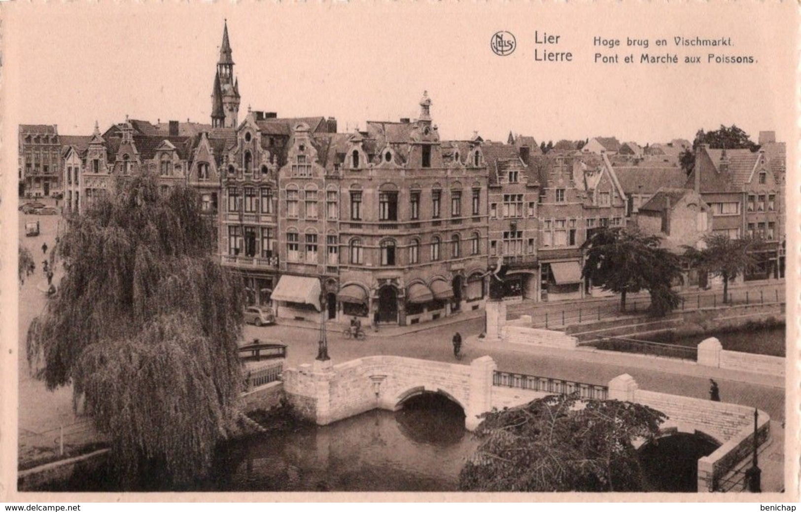 CPA NELS - LIER - LIERRE - HOGE BRUG EN VISCHMARKT - PONT ET MARCHE AUX POISSONS - ANIMEE - NON VOYAGEE- NEUVE. - Lier