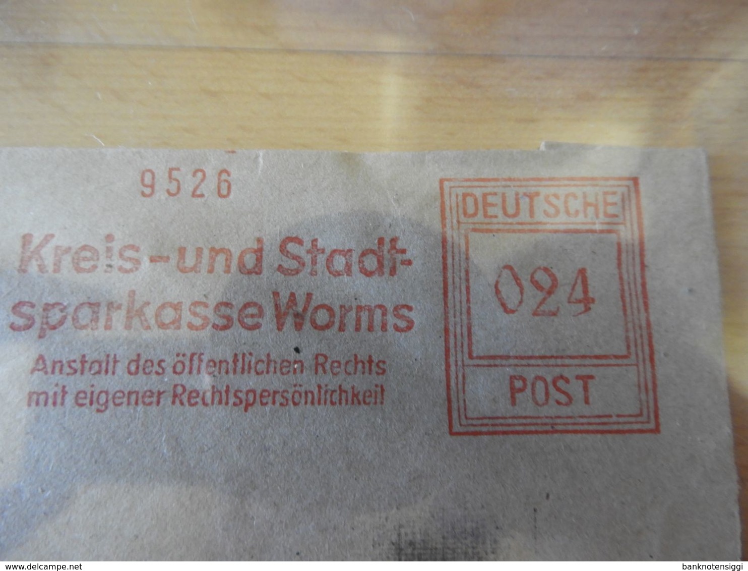 Alter Brief  Drucksache Kreis Und Sparkasse Worms 1946 - Bank En Verzekering