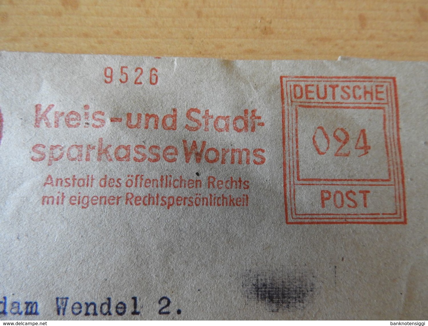 Alter Brief  Drucksache Kreis Und Sparkasse Worms 1946 - Banco & Caja De Ahorros