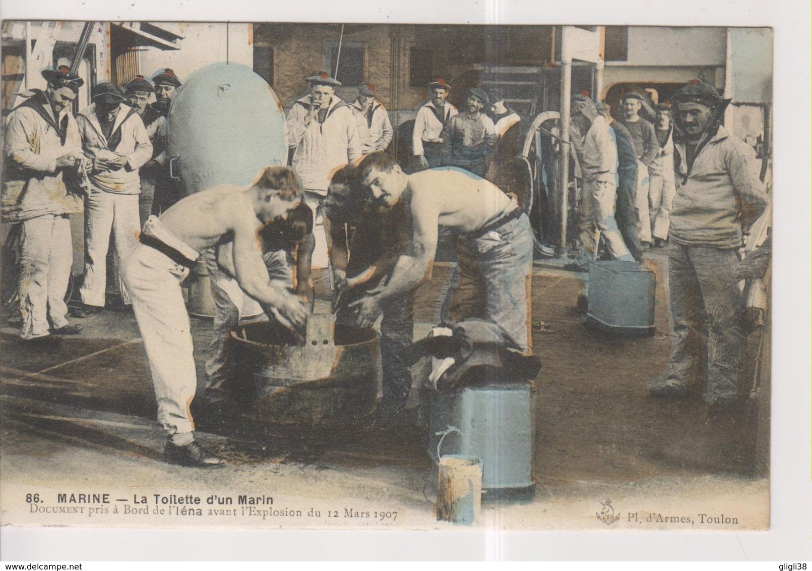 CPA-83-Var-Militaria-Marine- TOULON- La Toilette D'un Marin- Document Pris à Bord Du IENA Avant L'Explosion Du 12 Mars - Toulon