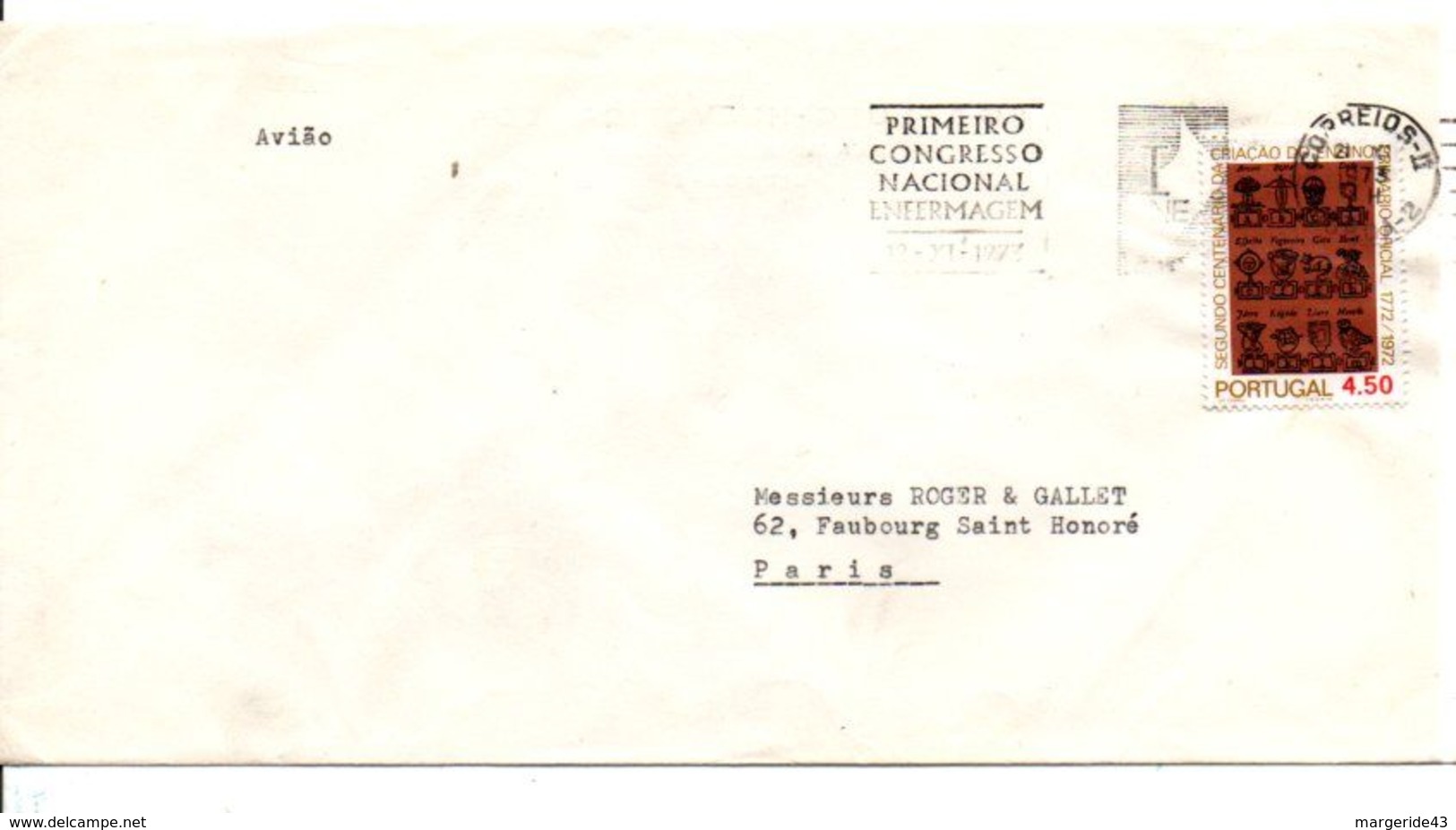 PORTUGAL LETTRE POUR LA FRANCE 1973 - Lettres & Documents