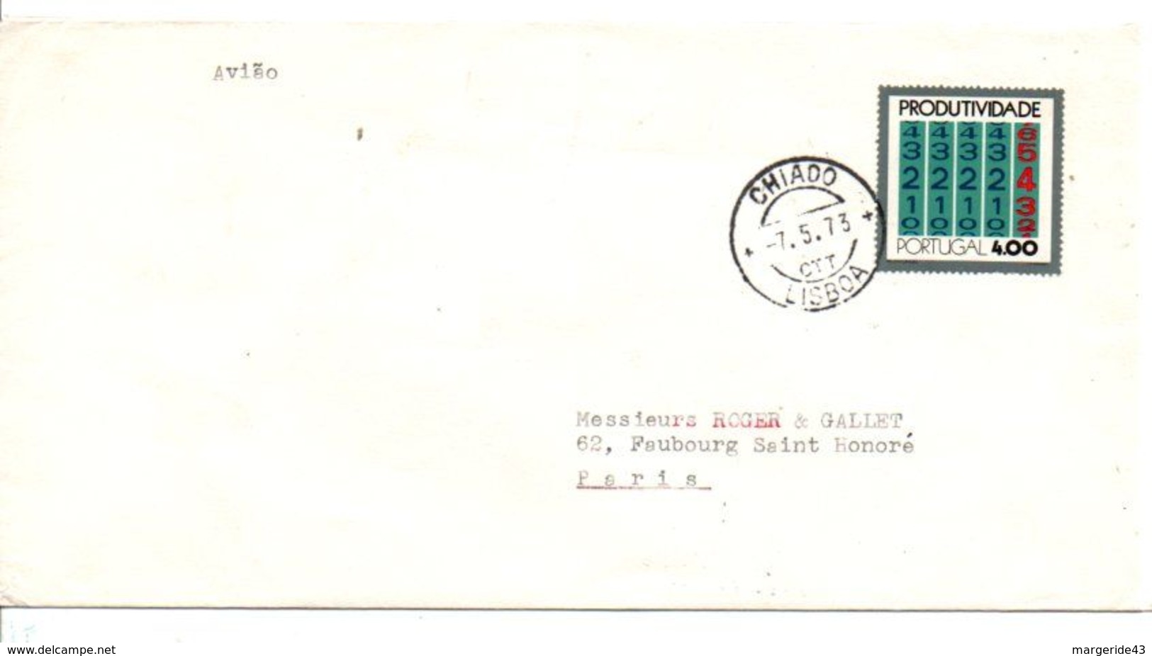 PORTUGAL LETTRE POUR LA FRANCE 1973 - Lettres & Documents