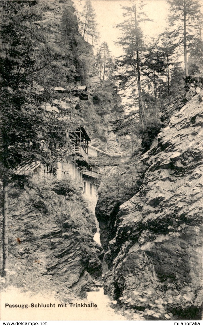 Passugg-Schlucht Mit Trinkhalle (5014) * 24. 7. 1914 - Trin