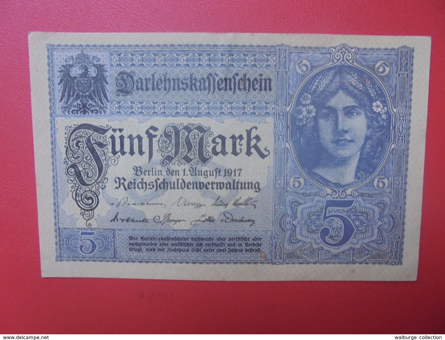 Darlehnskassenschein :5 MARK 1917 VIOLET 8 CHIFFRES (B.15) - 5 Mark