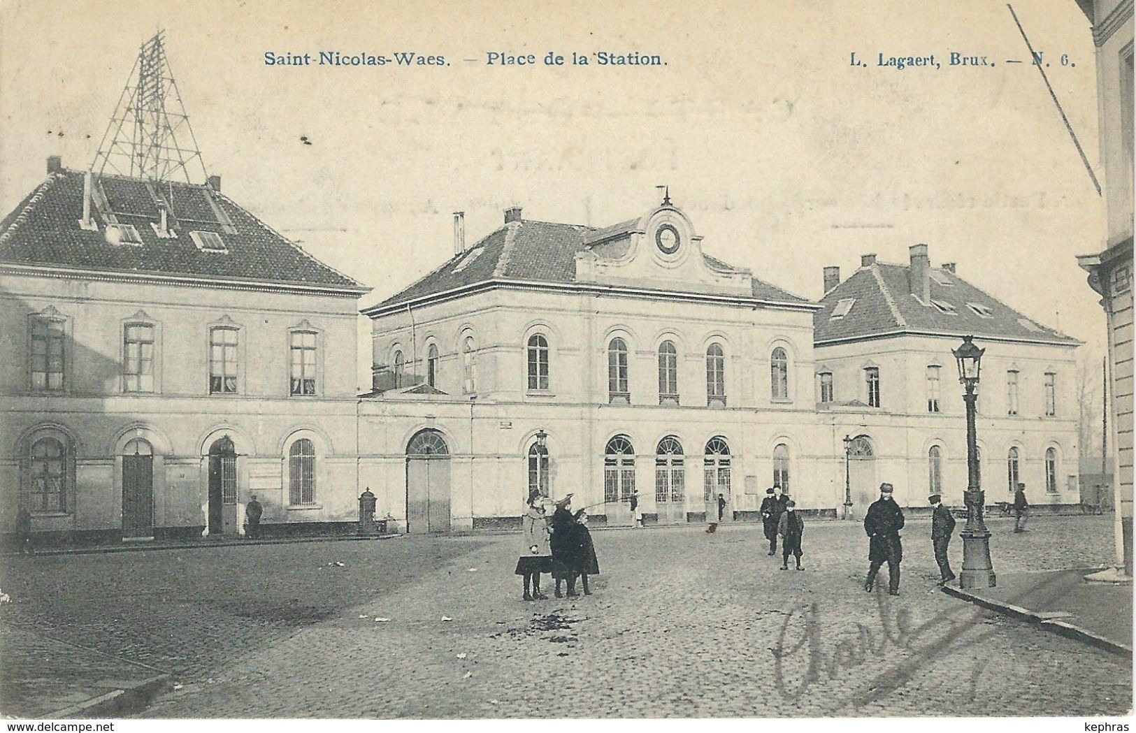 SAINT-NICOLAS-WAES : Place De La Station - Cachet De La Poste 1907 - Sint-Niklaas