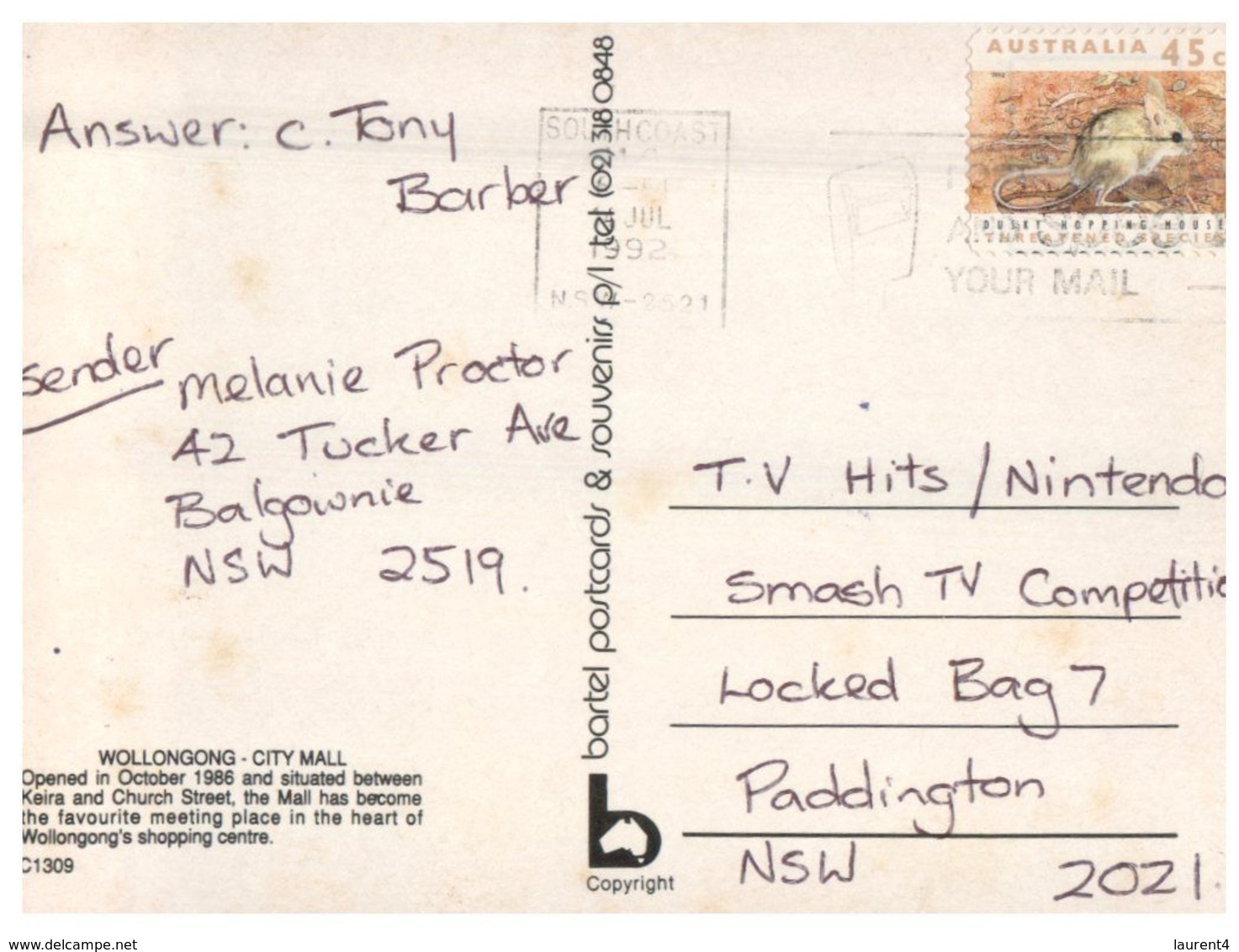 (A 38) Australia - NSW - Wollongong Mall (with Stamp) - Wollongong