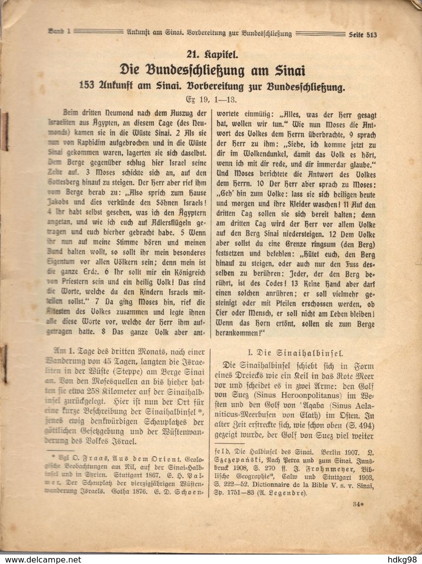 ZXB 1913 Die Heilige Schrift. Geschichte Des Alten Bundes. 4. Lieferung - 1913 - Judaïsme