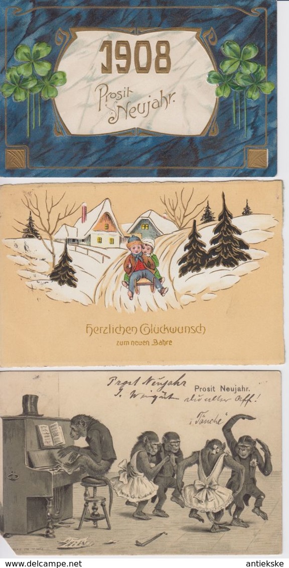 LOT 53 AK HERZLICHEN GLÜCKWUNSCH ZUM NEUEN JAHRE / 53 OUDE WENSKAARTEN THEMA NIEUWJAAR  1900 - 1938 - Nouvel An