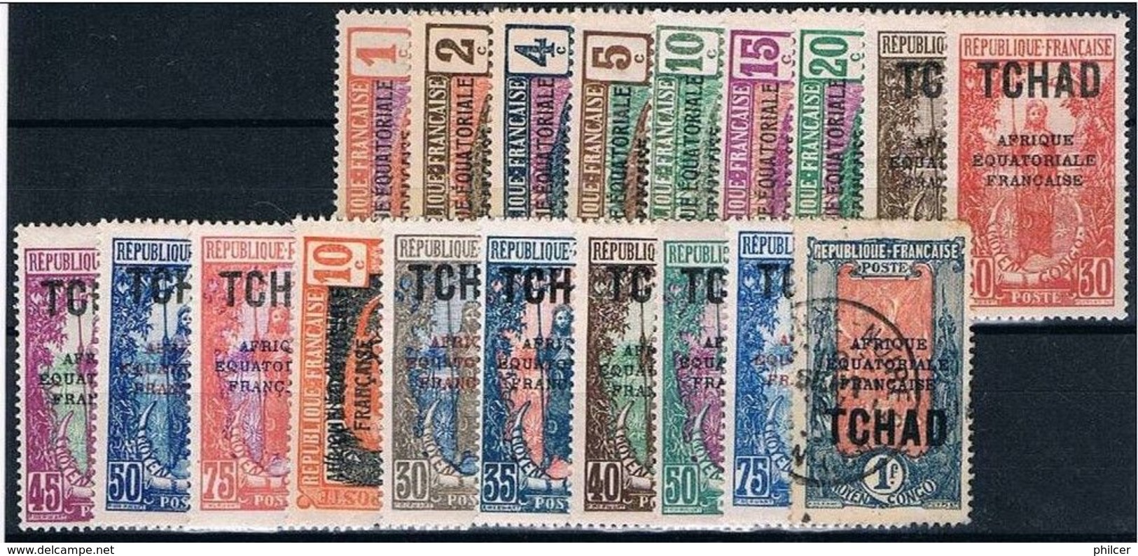 Tchad, 1924, Used And MH - Usados