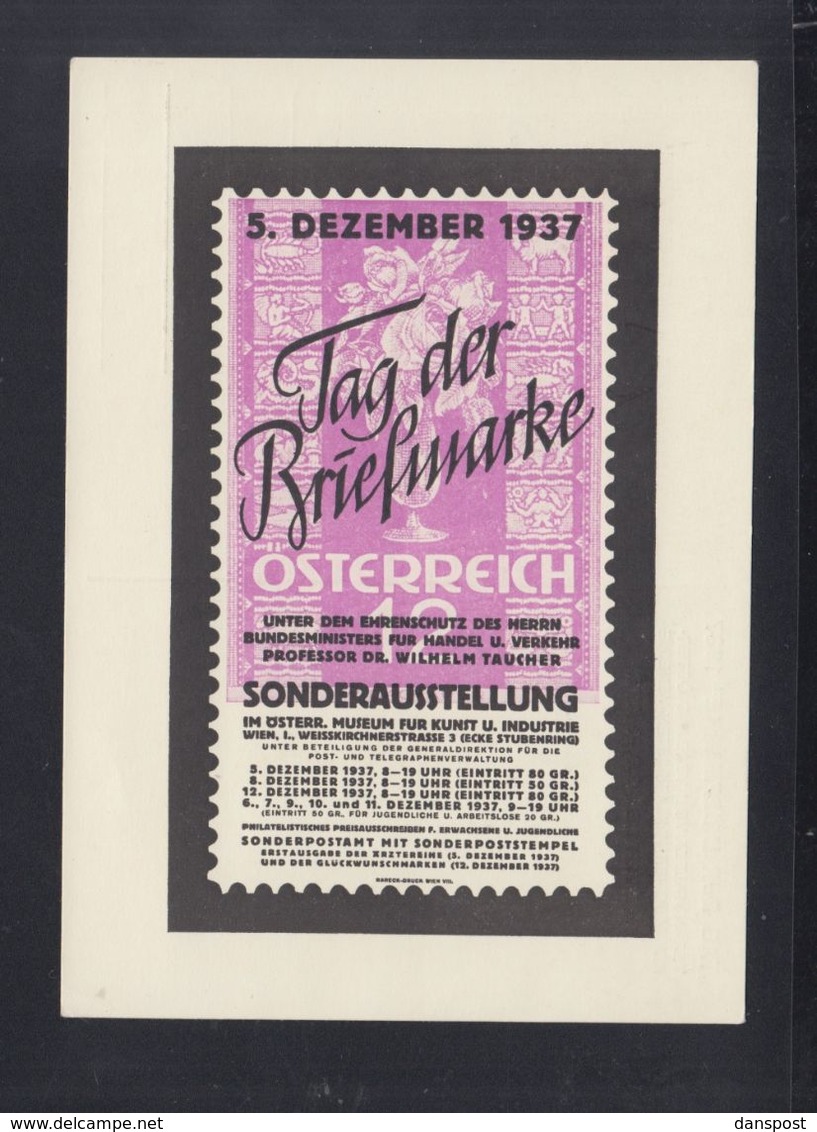 Österreich GSK Tag Der Briefmarke 1937 Sonderstempel - Lettres & Documents