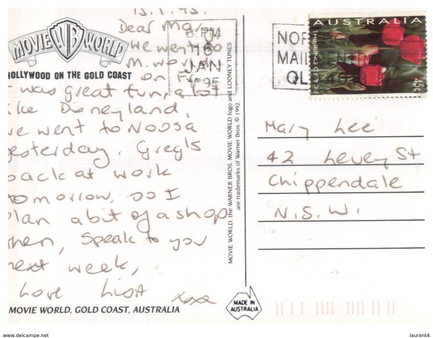 (A 40) Australia  - QLD - Movie World (with Stamp) - Gold Coast