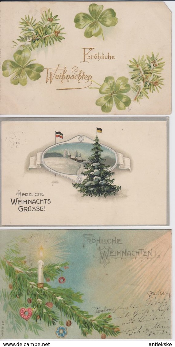 LOT 39 AK FRÖHLICHE WEIHNACHTEN / 39 OUDE WENSKAARTEN THEMA KERSTMIS  1899 - 1935 - Autres & Non Classés