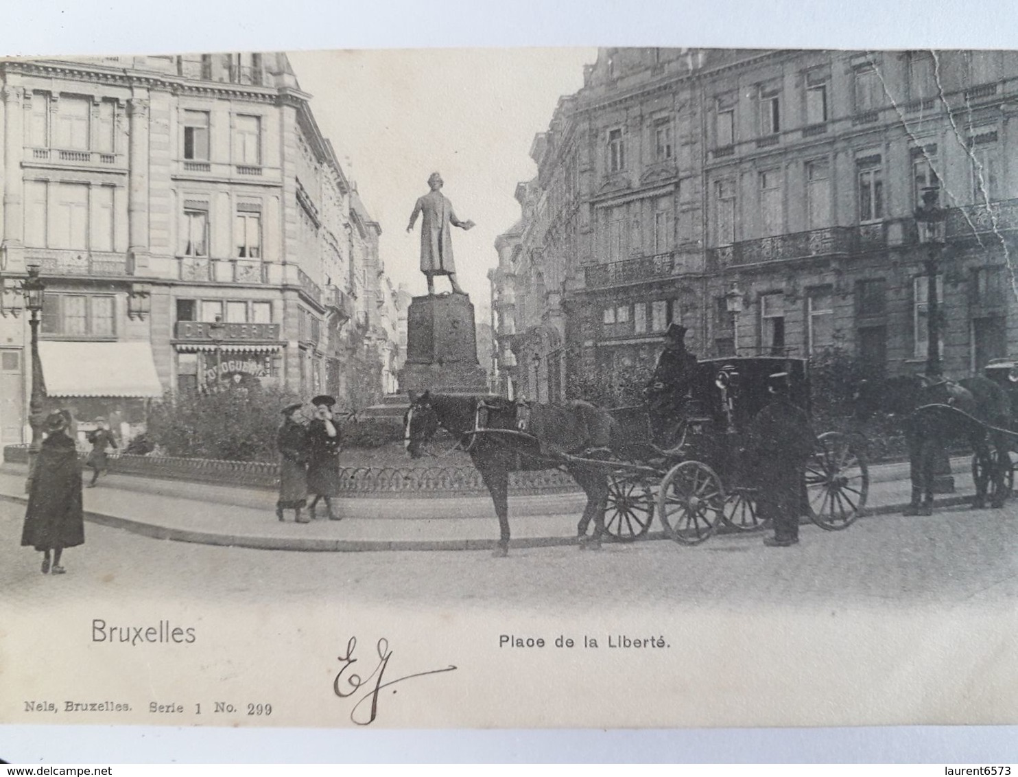 Carte Postale, 1902 Bruxelles, La Place De La Liberté, Voiture à Cheval, Très Belle Animation, « 58 » - Corsi