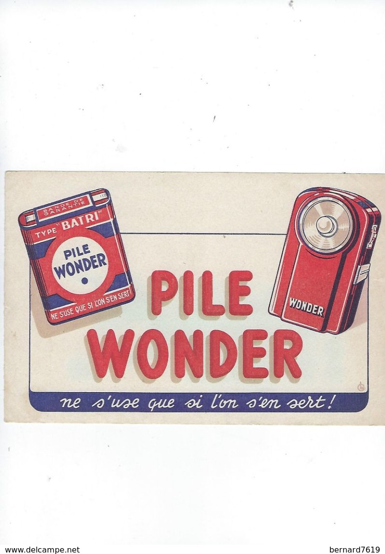 Buvard  Pile Wonder - Electricité & Gaz