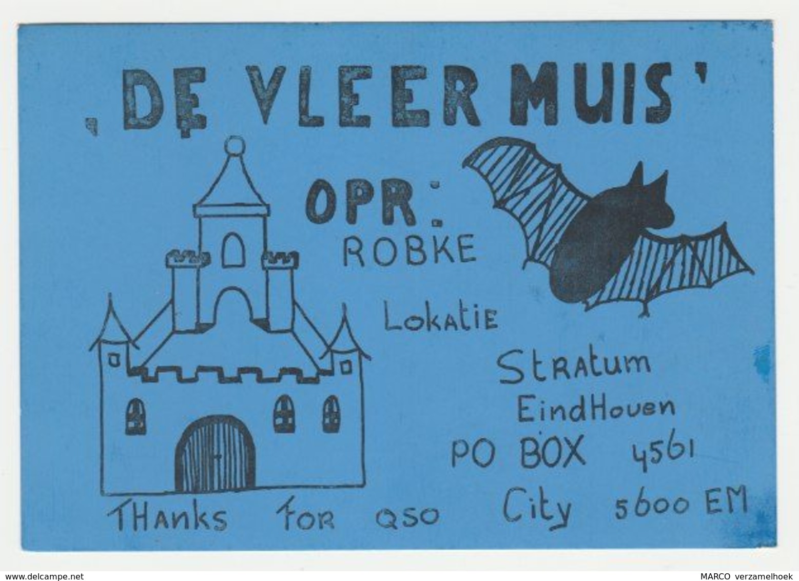 QSL Card 27MC De Vleermuis Eindhoven (NL) - CB