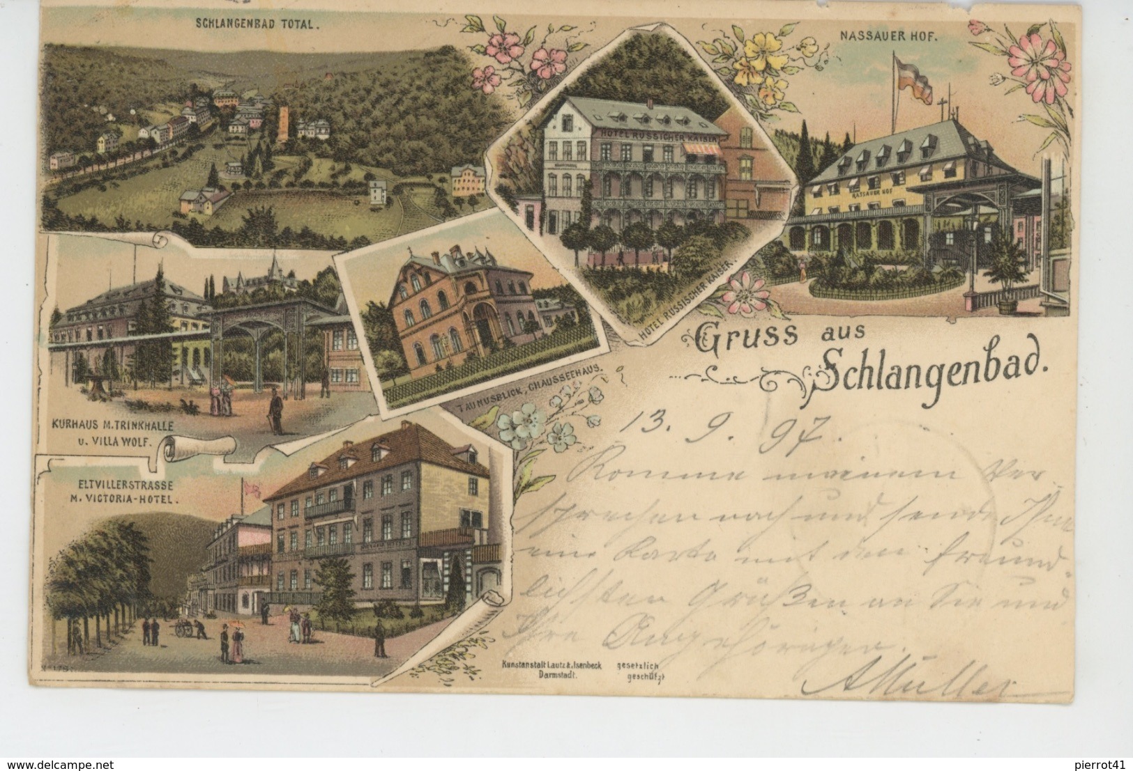 ALLEMAGNE - Gruss Aus SCHLANGENBAD (Carte Postée En 1897 ) - Schlangenbad