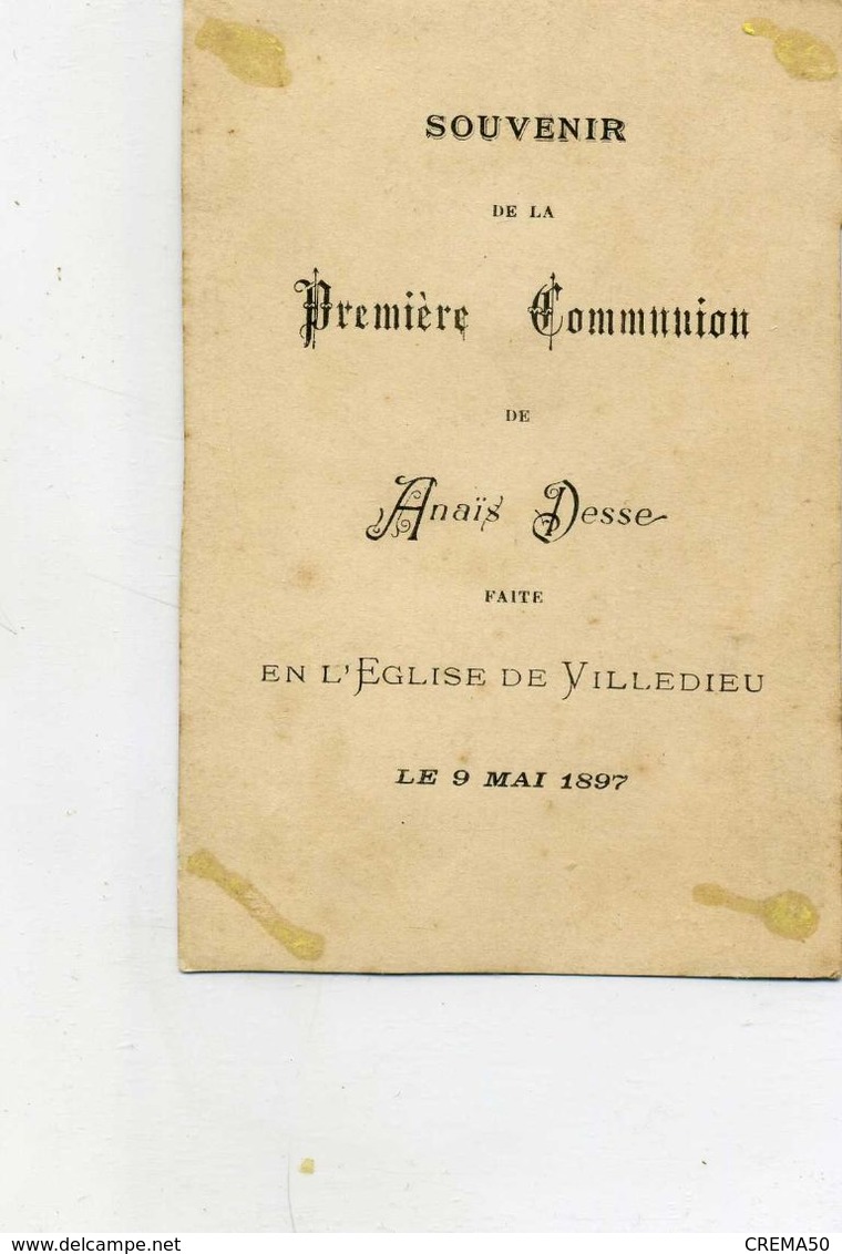 CANIVET  - Souvenir De 1ère Communion - église De Villedieu Le 9 Mai 1897 - Images Religieuses