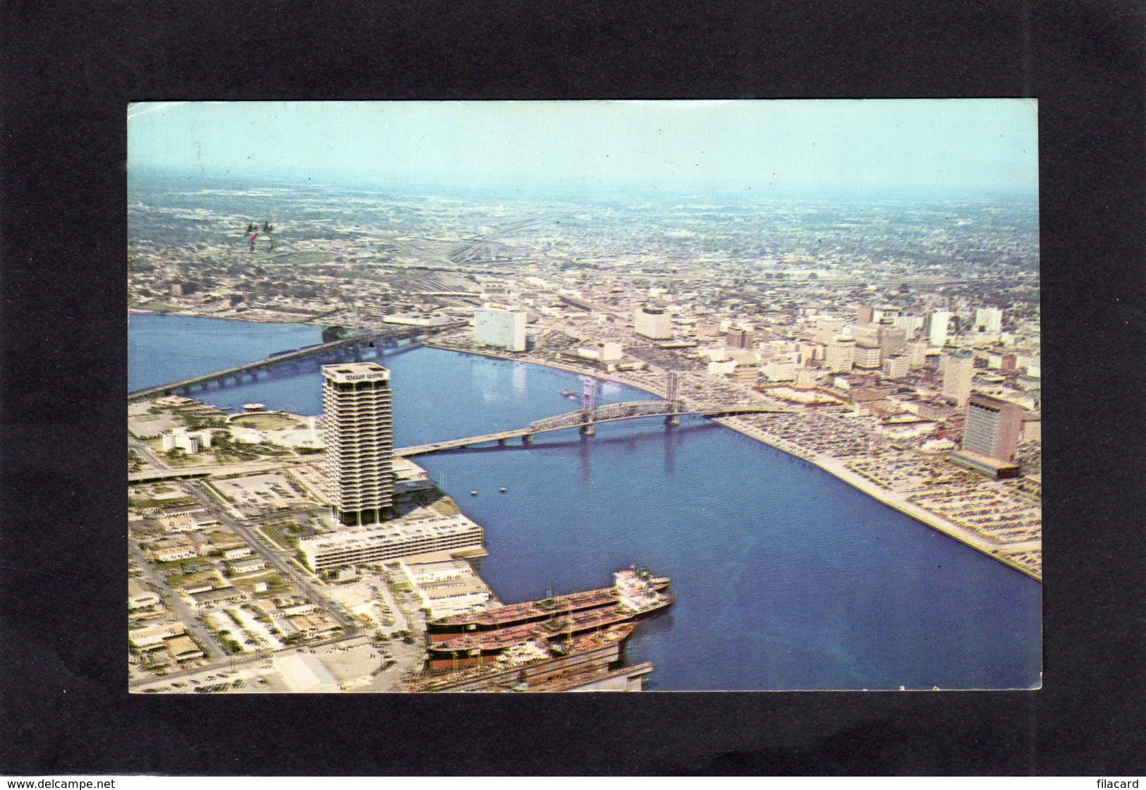 95040    Stati  Uniti,  Jacksonville, Aerial View Of The Downtown Skyline Along The St. John"s River, Florida,  VG 1973 - Jacksonville