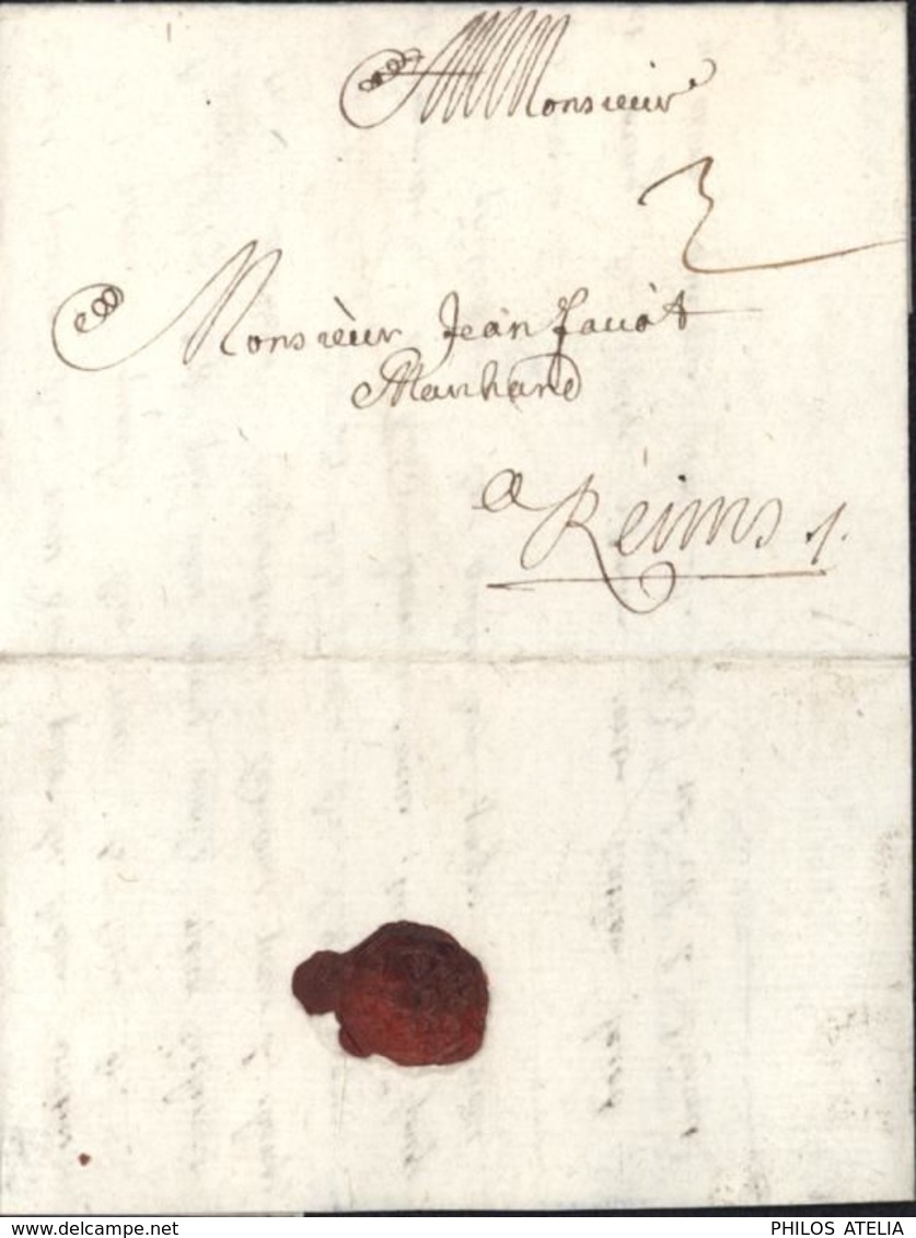 Moselle 57 Lettre De Metz 4 Avril 1694 Pour Reims Taxe Manuscrite 3 - ....-1700: Precursors