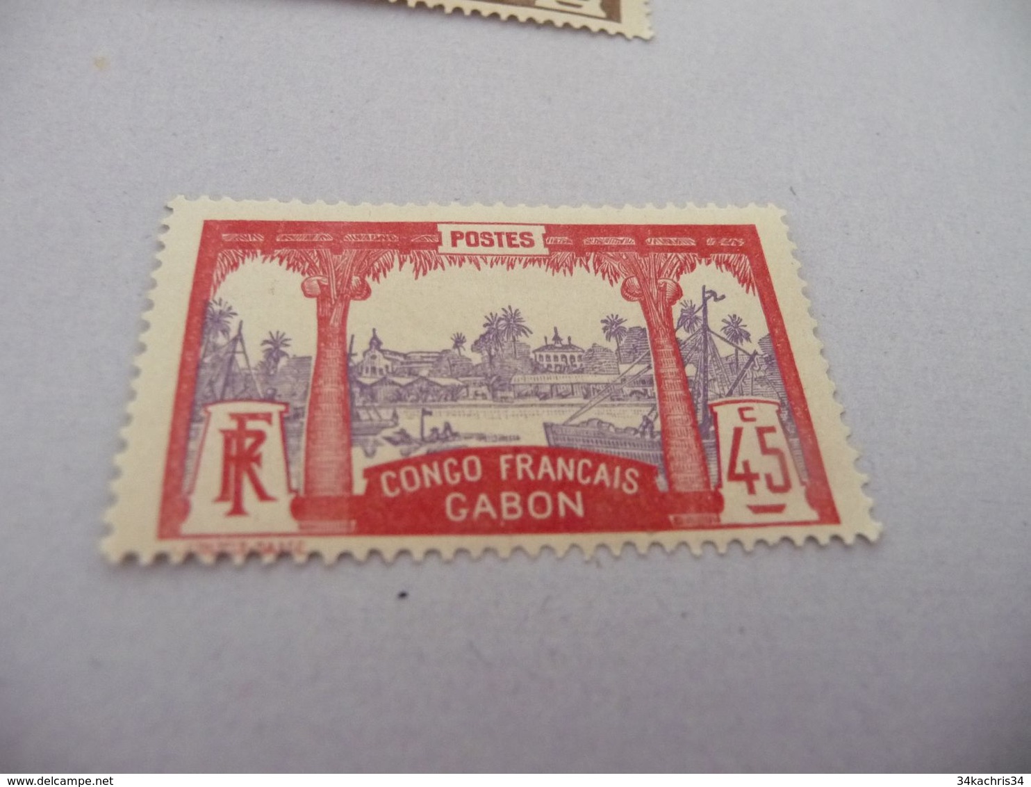 TP Colonies Françaises GABON Charnière N° 43 - Neufs