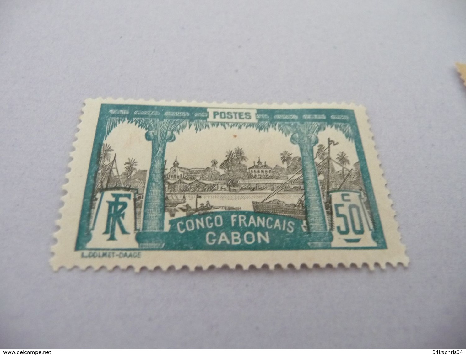 TP Colonies Françaises GABON Charnière N° 44 - Unused Stamps