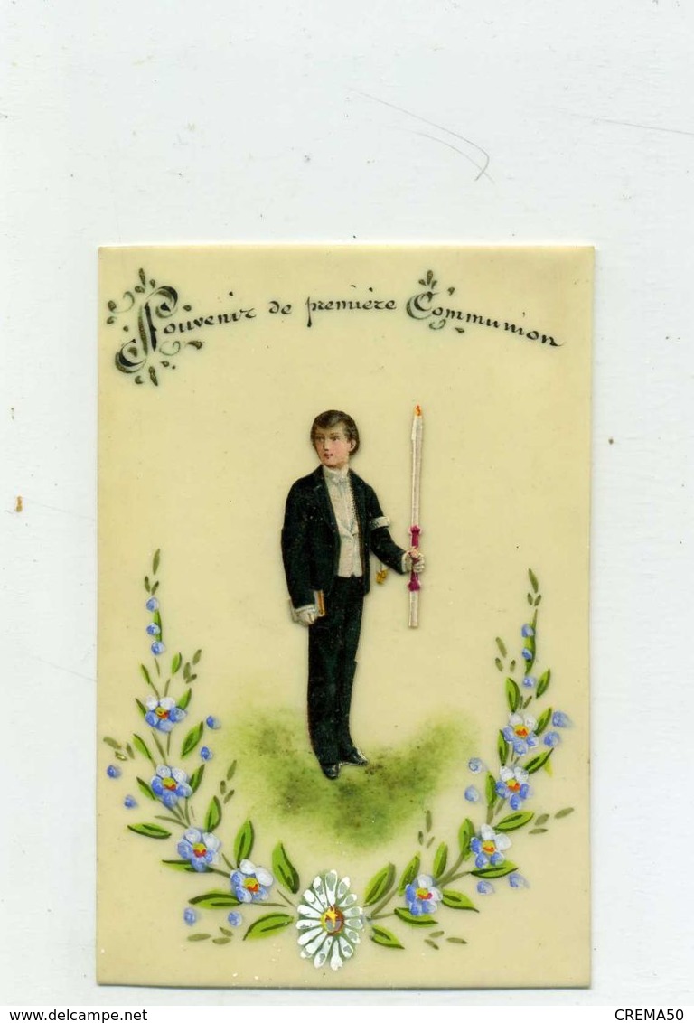 CANIVET  - Image En Rodoïd Peinte Main - Souvenir De 1ère Communion - Découpis - Images Religieuses