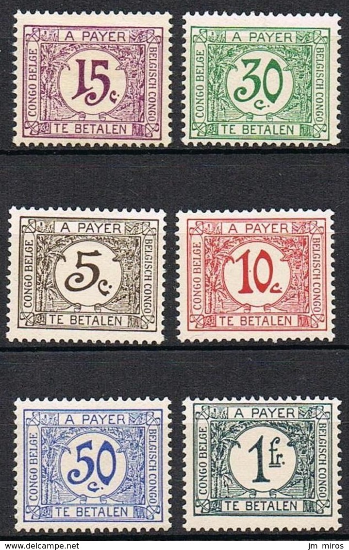 CONGO BELGE TAXE 66/72 - Unused Stamps