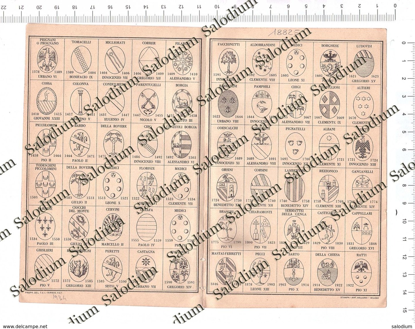 VATICANO STEMMI PAPA POPE ARALDICA - Mappa Cartina - Other & Unclassified