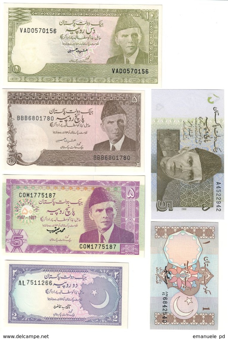 Pakistan Lot 6 Banknotes UNC/AUNC .LF1. - Pakistan