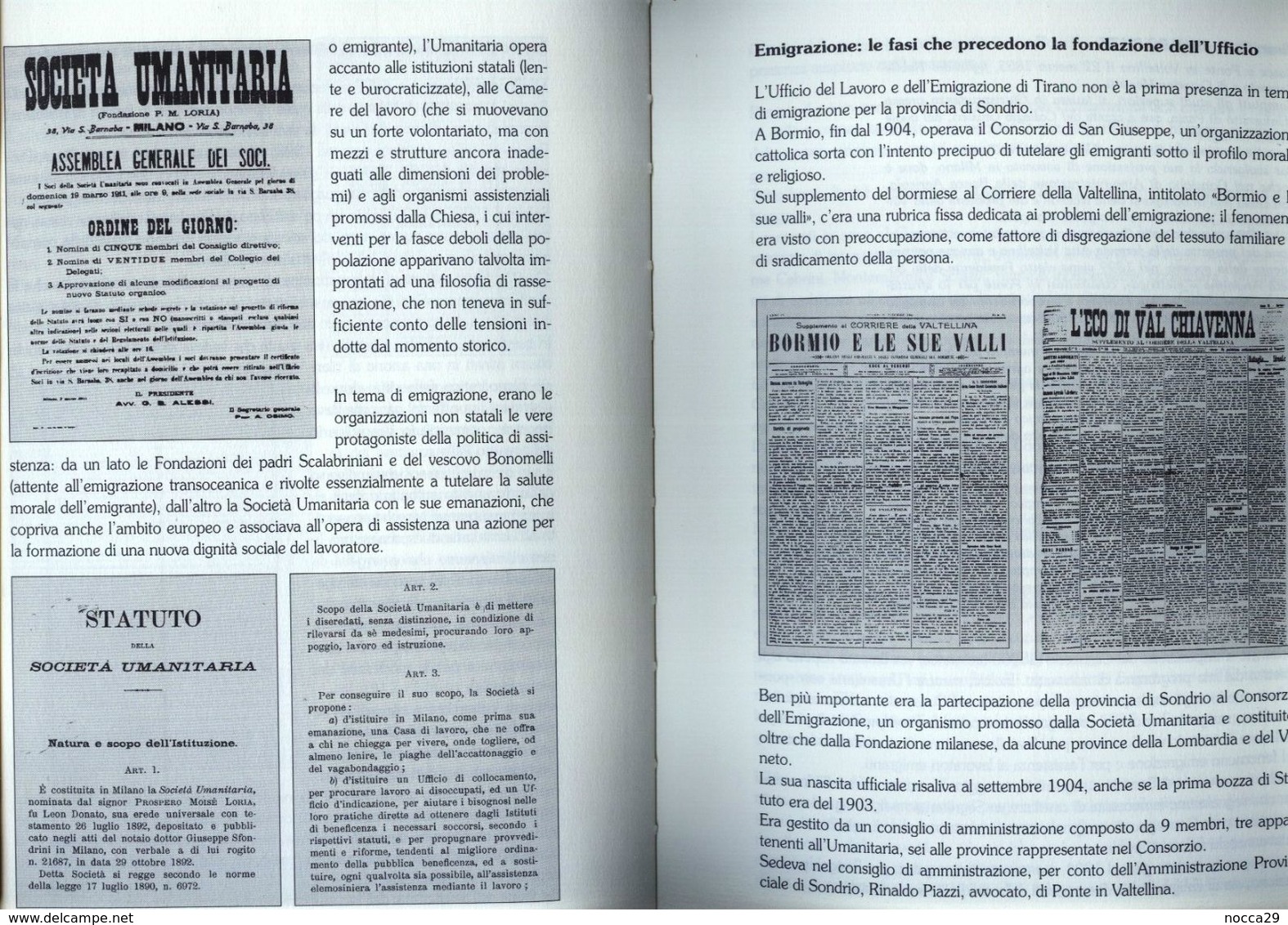 L'UFFICIO DEL LAVORO E DELL'EMIGRAZIONE DI TIRANO ( SONDRIO ) - 1994 - SIMONA MAZZA SCHIANTARELLI - Society, Politics & Economy