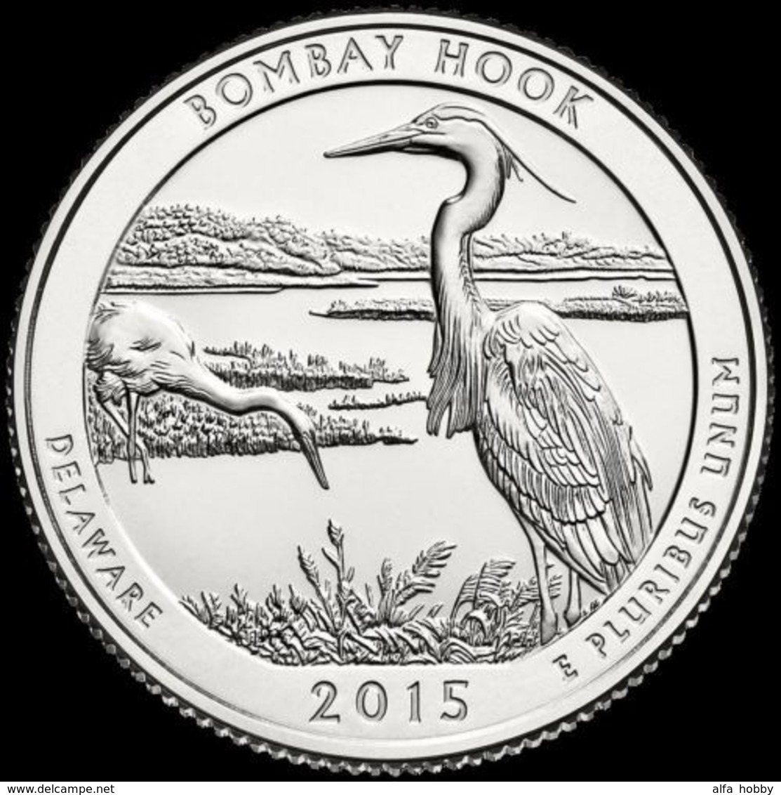 USA, 2015 Bombay Hook, Delawere, P, Coin 25 C - 2010-...: National Parks