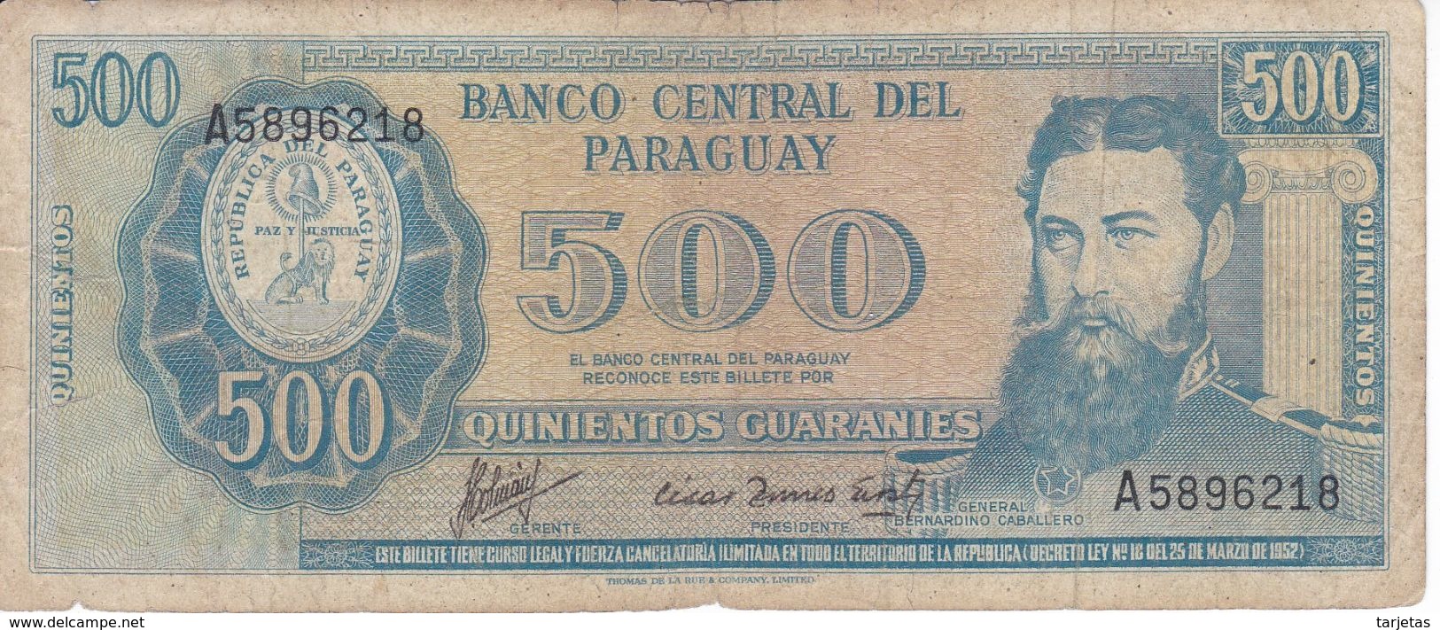 BILLETE DE PARAGUAY DE 500 GUARANIES DEL AÑO 1995  (BANKNOTE) - Paraguay