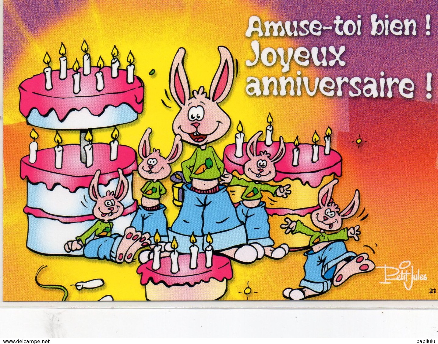 Humour Humour 542 Petit Jules Et Ses Amis Amuse Toi Bien Joyeux Anniversaire Lapin Tortue Gateau