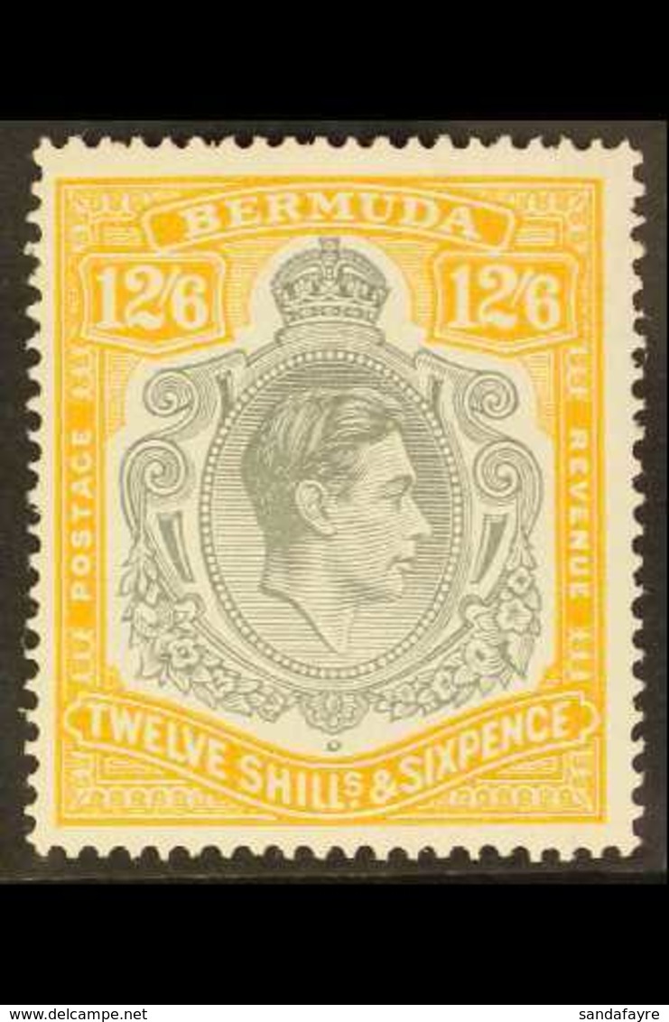 1938-53  12s6d Grey And Yellow (the So-called 'Lemon' Shade), SG 120d, Superb Never Hinged Mint, Cat £700. For More Imag - Bermudas